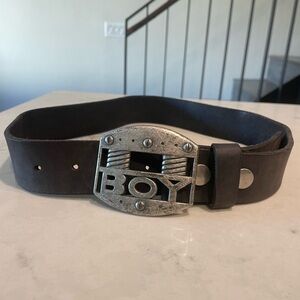 Metal hardware and leather BOY belt - made in Spain